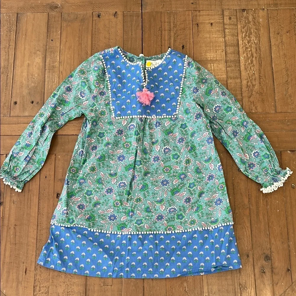 Mini Boden floral colorblock batik kaftan dress 5-6 years